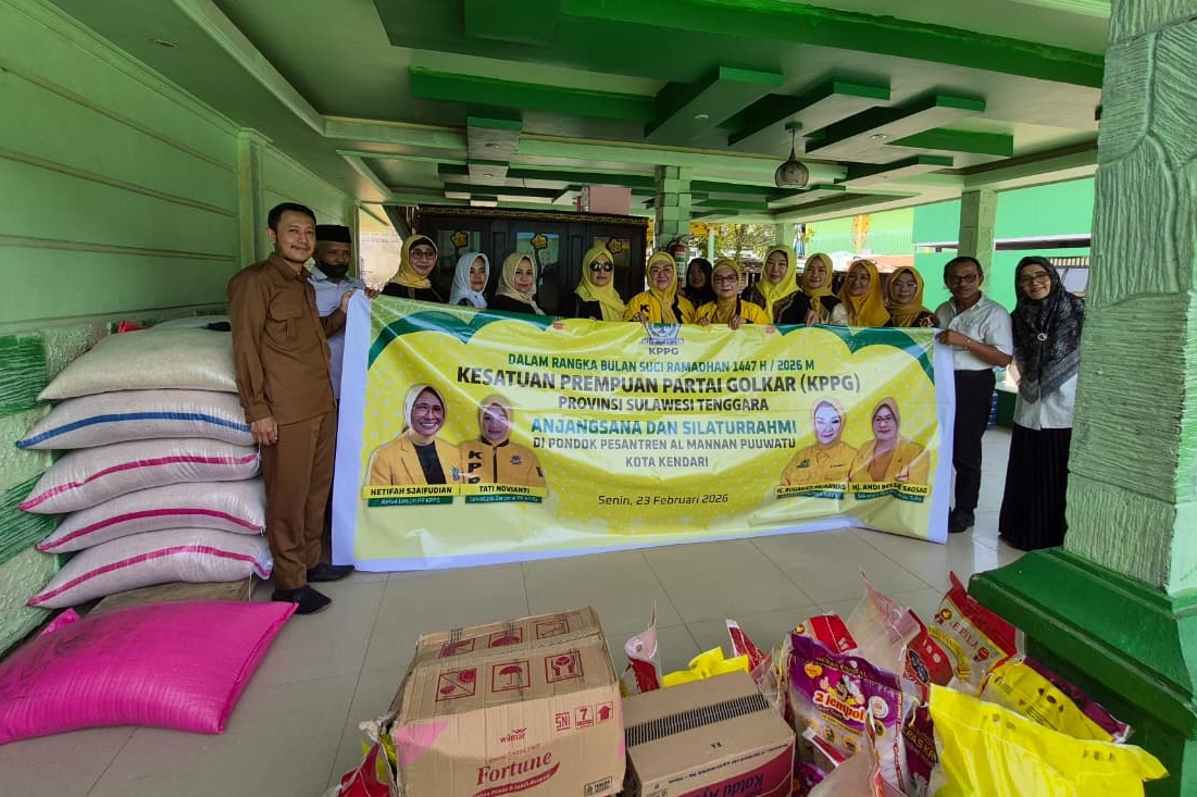 KPPG Sultra Salurkan Bantuan Bahan Pokok di Pesantren Al Mannan Kendari