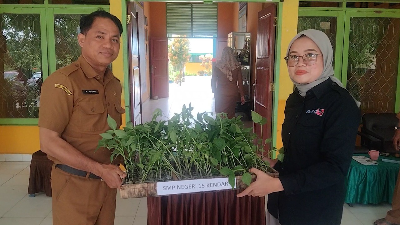 SMPN 15 Kendari Terima 150 Bibit Cabai dan Tomat. (Dok/Sultrarv.id)