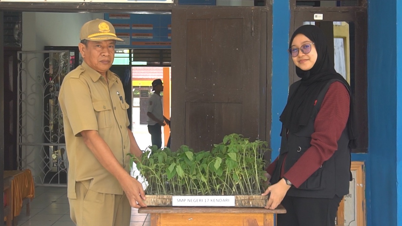 SMPN 17 Kendari Terima 150 Bibit Cabai dan Tomat. (Dok/Sultrarv.id)